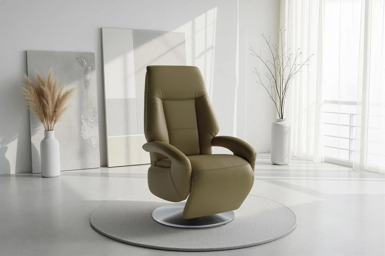 SIT & MORE TV-Sessel Enjoy Olive mit Motor und Aufstehhilfe