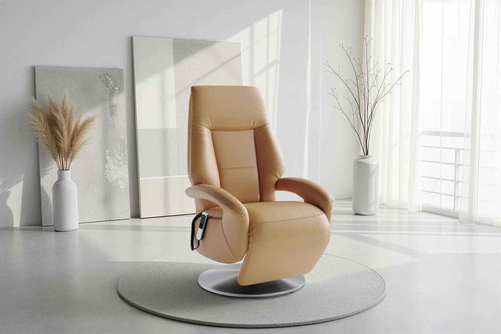 SIT & MORE TV-Sessel Enjoy Elektrisch Verstellbar NaturLEDER® Cappuccino