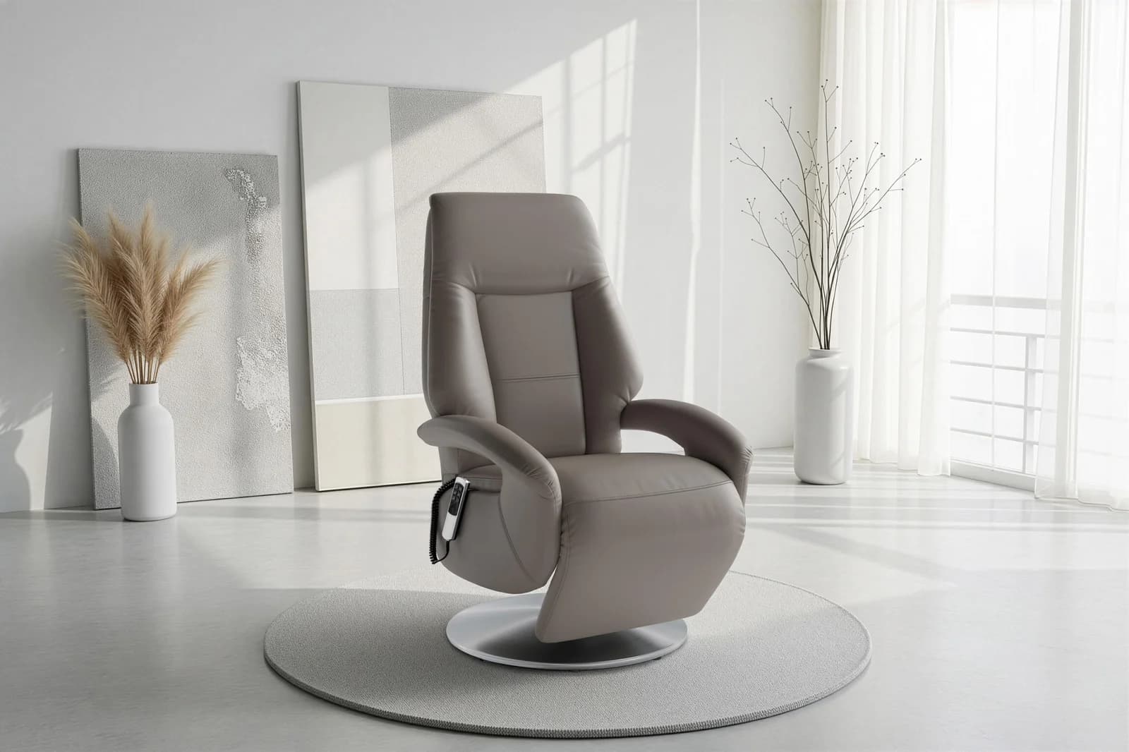 SIT & MORE TV-Sessel Enjoy Elektrisch Verstellbar Naturleder Beige