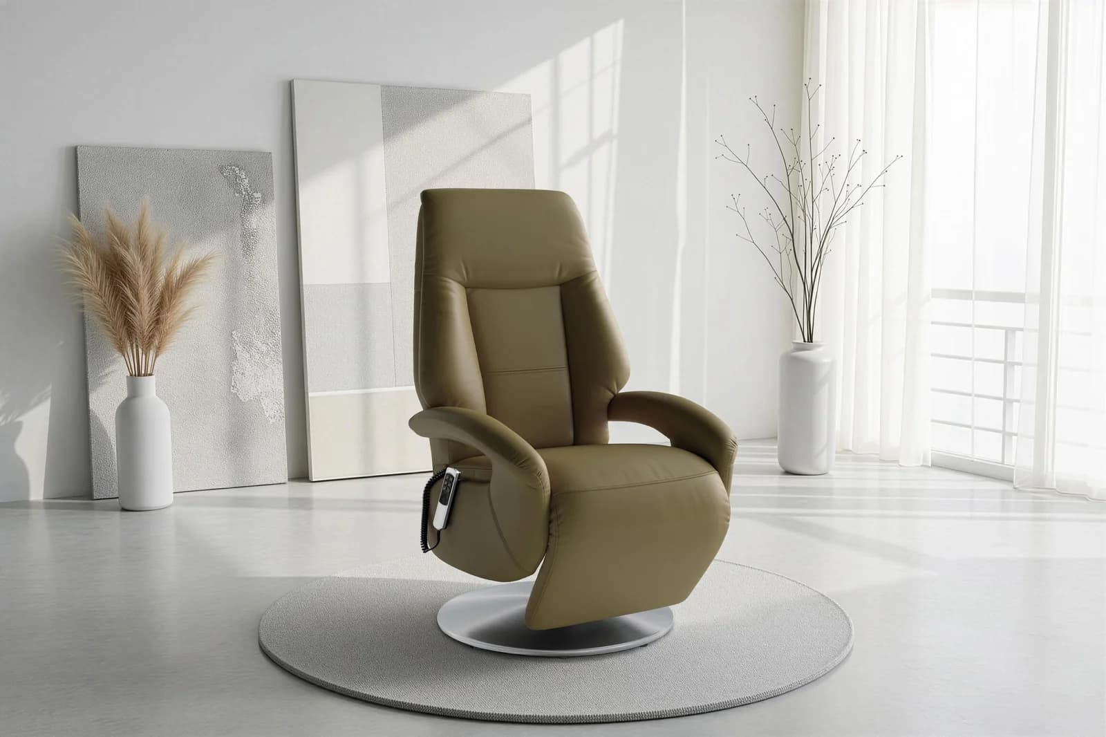 SIT & MORE TV-Sessel Enjoy Olive Elektrisch Verstellbar
