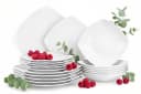 KONSIMO® Tafelservice CARLINA 18-tlg. Weiß Porzellan Quadratisch Bild 1