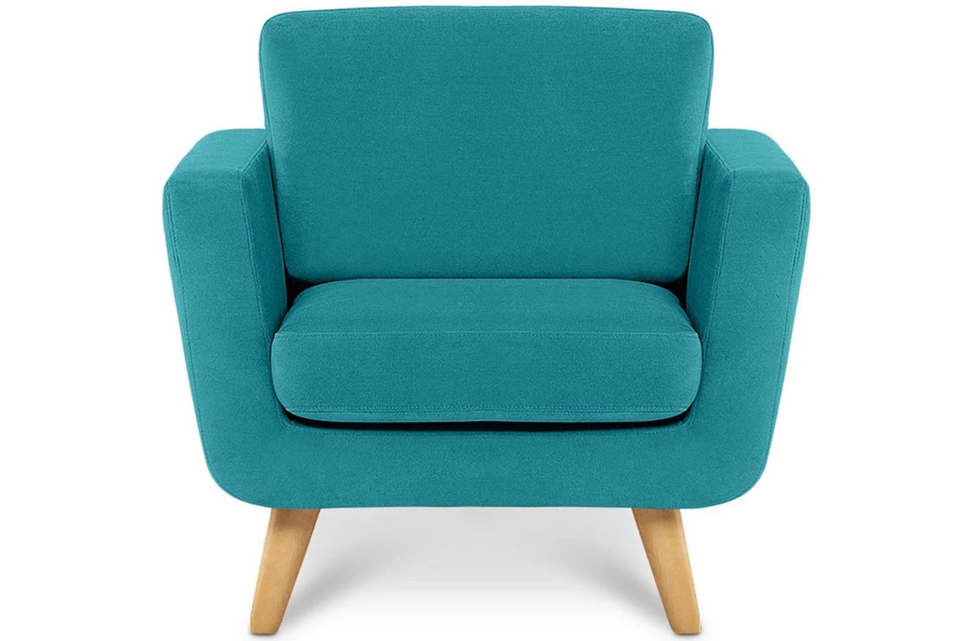 KONSIMO Sessel TAGIO Skandi-Stil Massivholz Beine Turquoise
