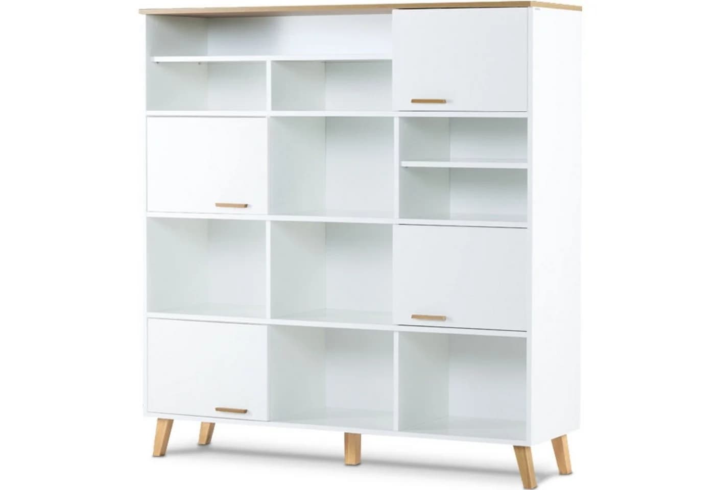 KONSIMO® Bücherregal FRISK 8 Böden 4 Türen Skandinavisch - Bild 2