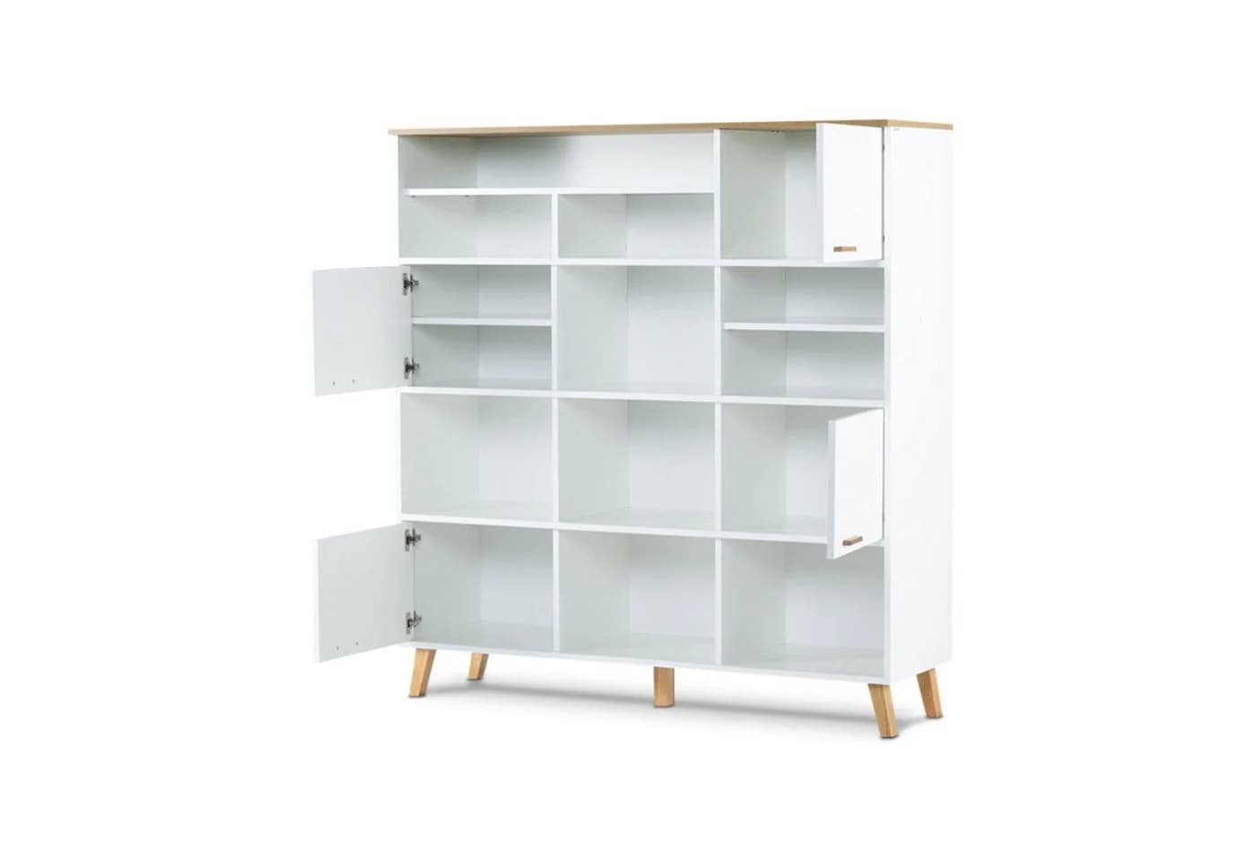 KONSIMO® Bücherregal FRISK 8 Böden 4 Türen Skandinavisch - Bild 5