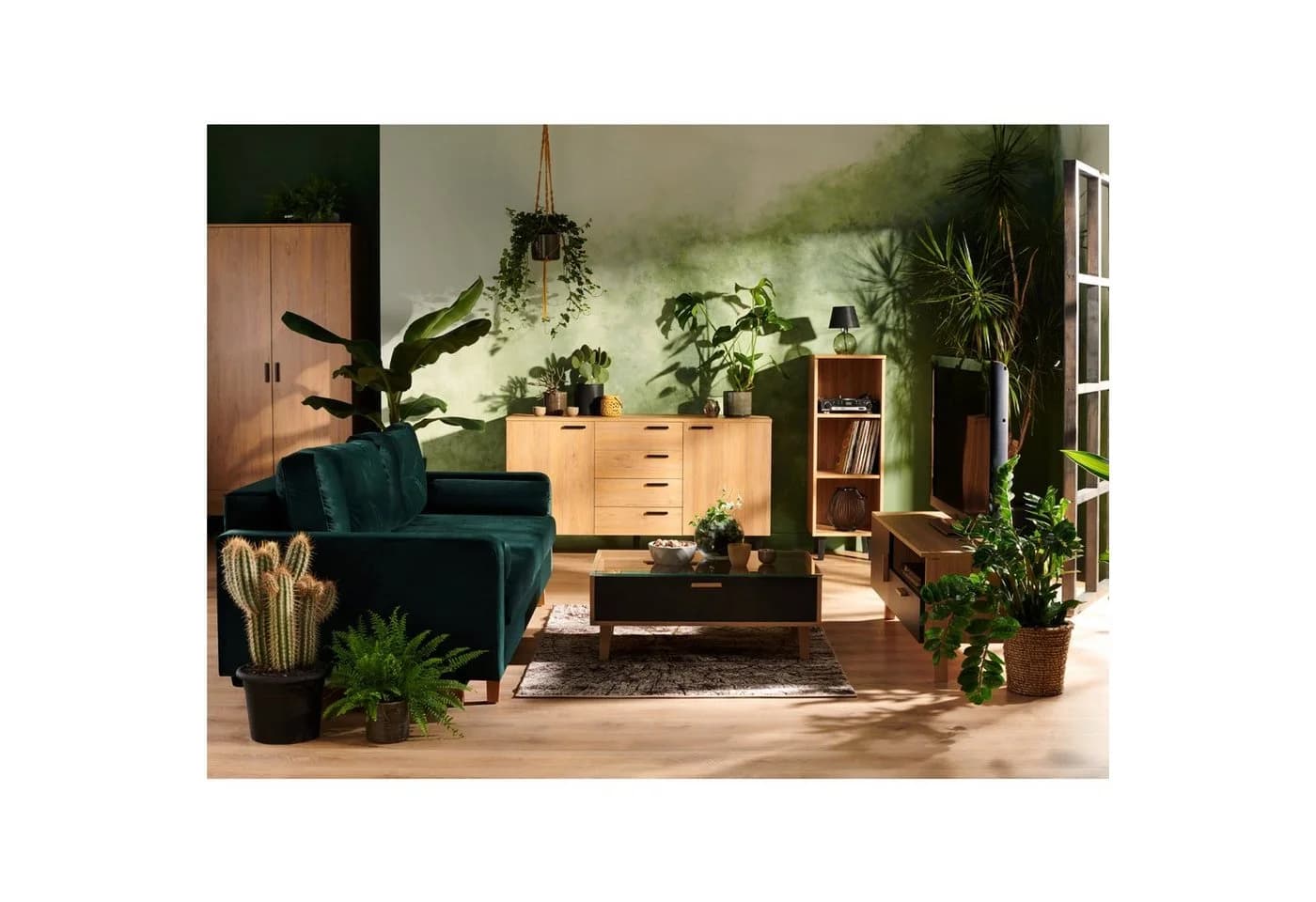 KONSIMO Highboard FRISK Türkommode 4 Türen 6 Böden Eiche Natur Skandinavisch - Bild 3