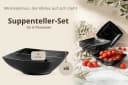 KONSIMO Teller-Set EPIRI Schwarz 6-tlg. Keramik quadratisch Bild 5
