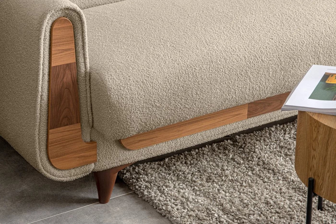 KONSIMO GUSTAVO 3-Sitzer Sofa Beige Schlaffunktion Bettkasten - Bild 3