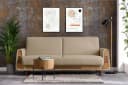 KONSIMO 3-Sitzer Sofa GUSTAVO Beige/Braun mit Schlaffunktion & Bettkasten Bild 1