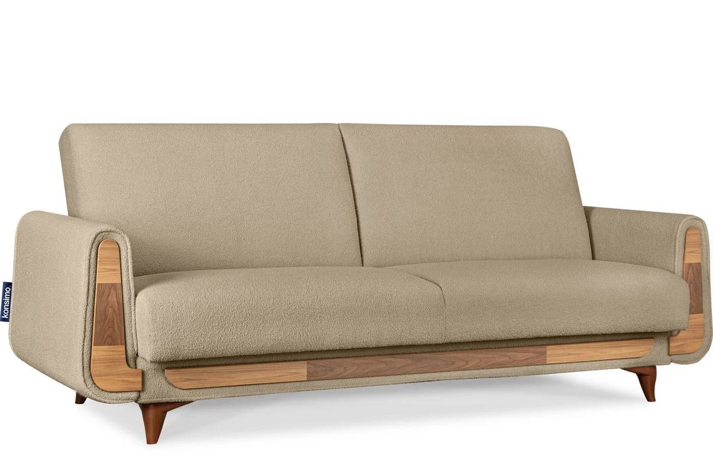 KONSIMO 3-Sitzer Sofa GUSTAVO Beige/Braun mit Schlaffunktion & Bettkasten - Bild 2