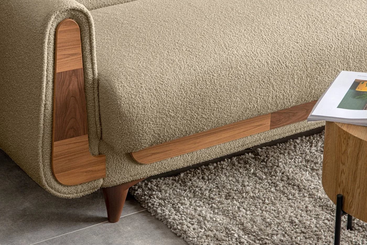 KONSIMO 3-Sitzer Sofa GUSTAVO Beige/Braun mit Schlaffunktion & Bettkasten - Bild 3