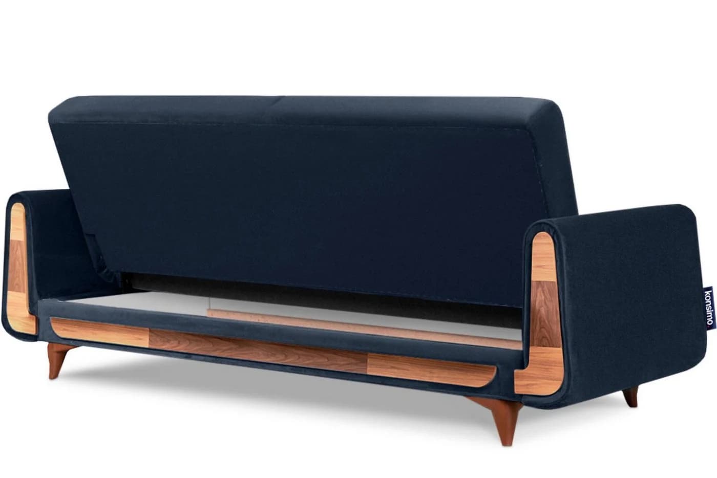 KONSIMO GUSTAVO 3-Sitzer Sofa mit Schlaffunktion und Bettkasten Marineblau - Bild 5