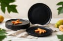 KONSIMO Teller-Set VICTO Schwarz 6-tlg. Steingut Bild 3