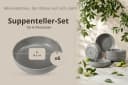 KONSIMO® Teller-Set VICTO Grau 6-tlg. Steingut Suppenteller Bild 5