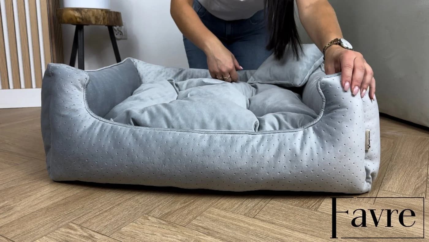 FAVRE Samt-Hundebett Relax Bless PARIS grau - Bild 5