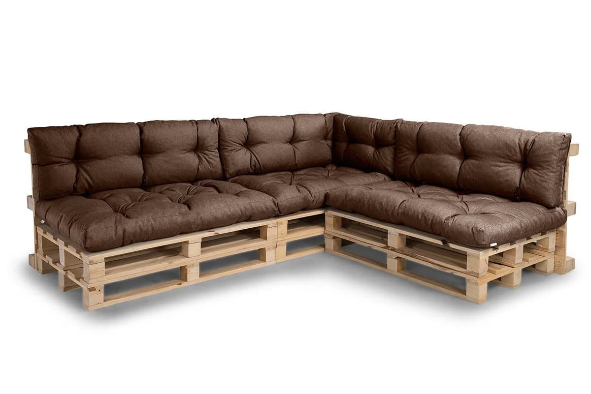 FAVRE Palettenkissen Rückenlehne Braun Polyester - Bild 4