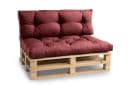 FAVRE Palettenkissen Set Bordeauxrot Sitzkissen + Rückenlehne Bild 2