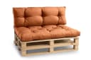 FAVRE Palettenkissen Set Orange Sitzkissen 120x80 + Rückenlehne Bild 2