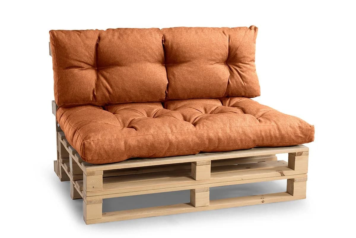 FAVRE Palettenkissen Set Orange Sitzkissen 120x80 + Rückenlehne - Bild 2
