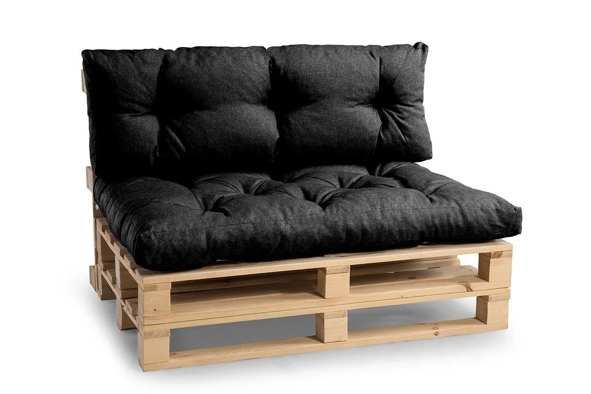 FAVRE Palettenkissen Set Schwarz Sitzkissen mit Rückenlehne - Bild 2