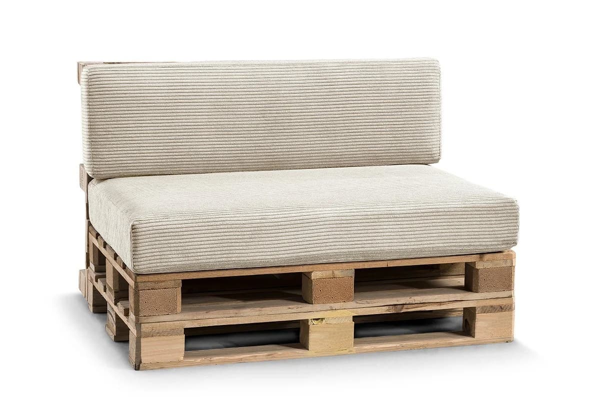FAVRE Palettenkissen CosyRib Set Beige Sitzkissen 120x80 + Rückenlehne - Bild 2