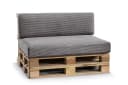 FAVRE Palettenkissen CosyRib Set Grau Sitzkissen + Rückenlehne Bild 2