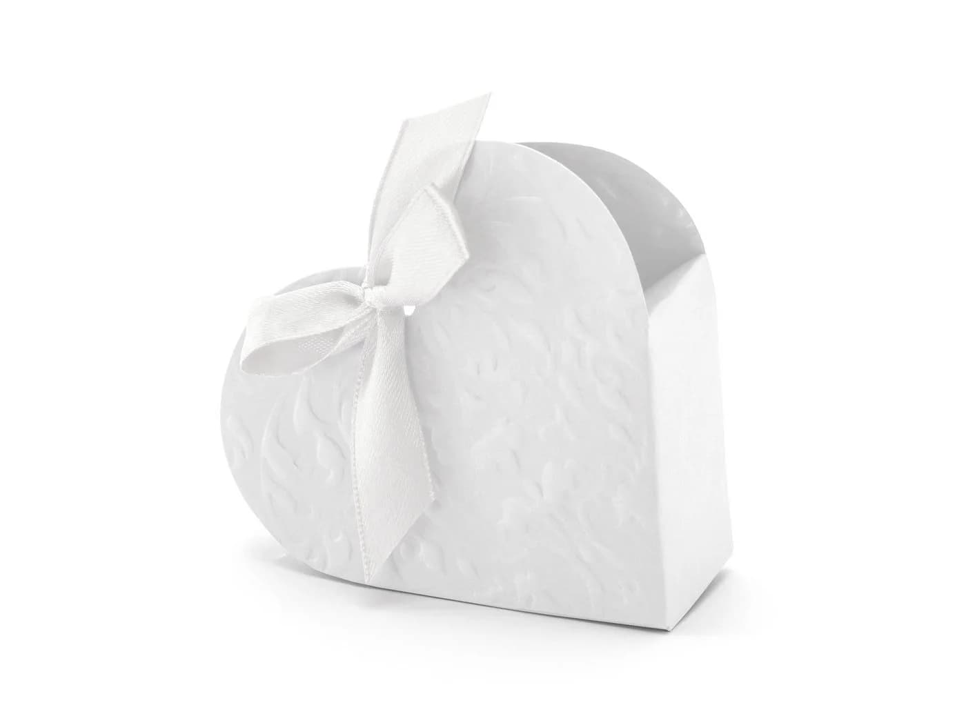 partydeco Geschenkbox Herz Weiß 10er Set Papier - Bild 2