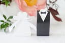 partydeco Geschenkbox Schwarz Weiß 10 Stk Hochzeitsgastgeschenk Bild 1