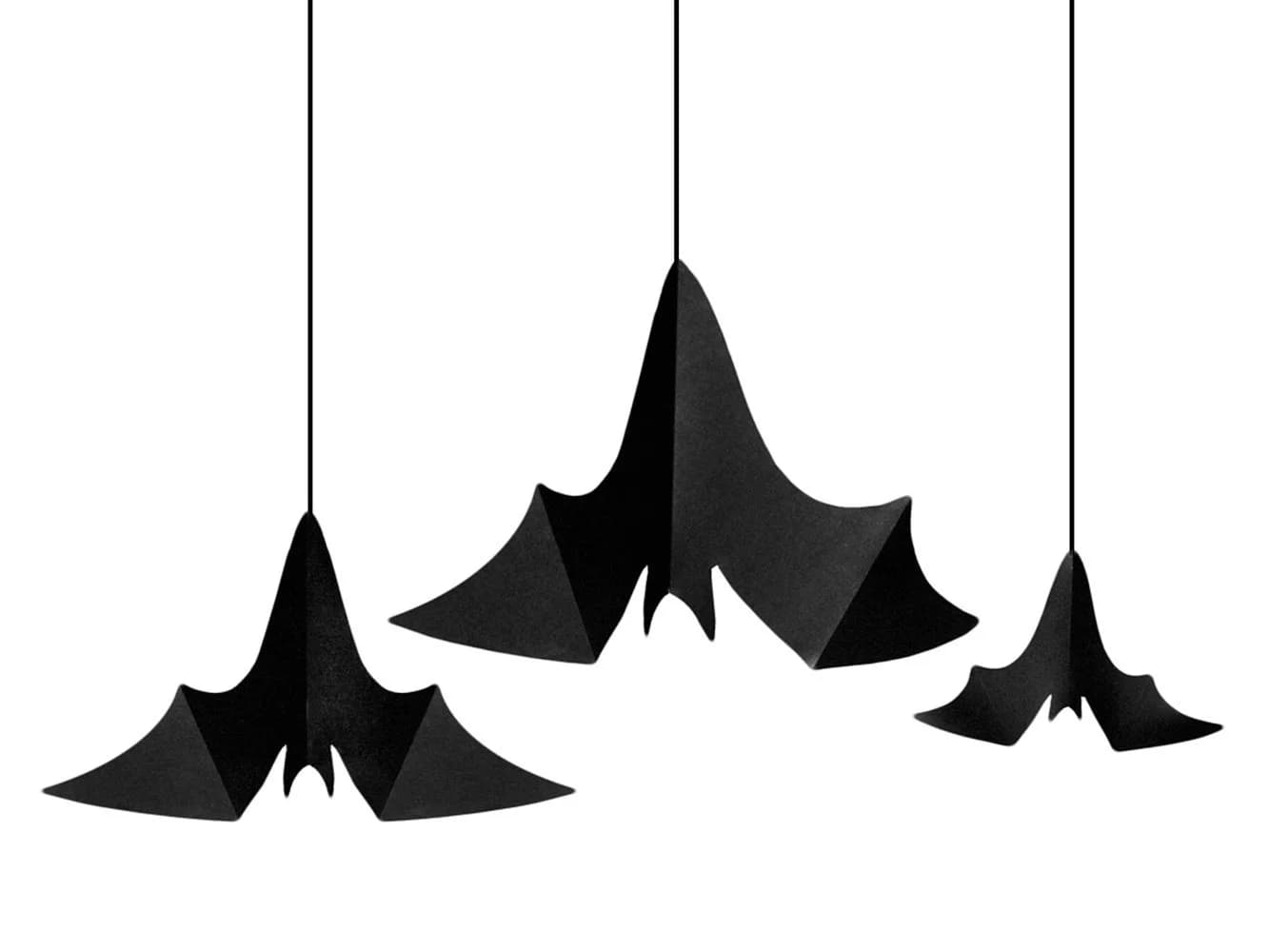 partydeco Fledermaus Hängedeko Schwarz 3er Set - Bild 2