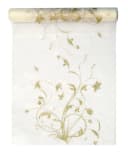 partydeco Tischläufer Organza Creme Gold Blumenmuster Bild 2