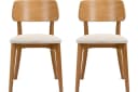 KONSIMO VINIS Holzstuhl Esszimmerstühle Skandinavisch Creme/Braun Velours Bild 1