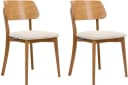 KONSIMO VINIS Holzstuhl Esszimmerstühle Skandinavisch Creme/Braun Velours Bild 2