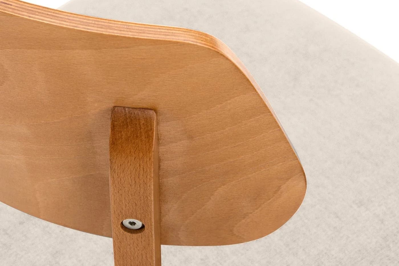 KONSIMO VINIS Holzstuhl Esszimmerstühle Skandinavisch Creme/Braun Velours - Bild 4