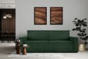 KONSIMO® 3-Sitzer NAPI Sofa mit Schlaffunktion & Bettkasten Dunkelgrün Bild 1