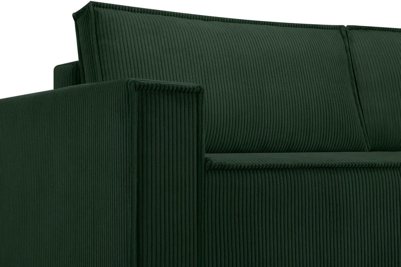 KONSIMO® 3-Sitzer NAPI Sofa mit Schlaffunktion & Bettkasten Dunkelgrün - Bild 4