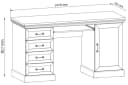KONSIMO® Schreibtisch ARVEN mit Schubladen und Tür Bild 5