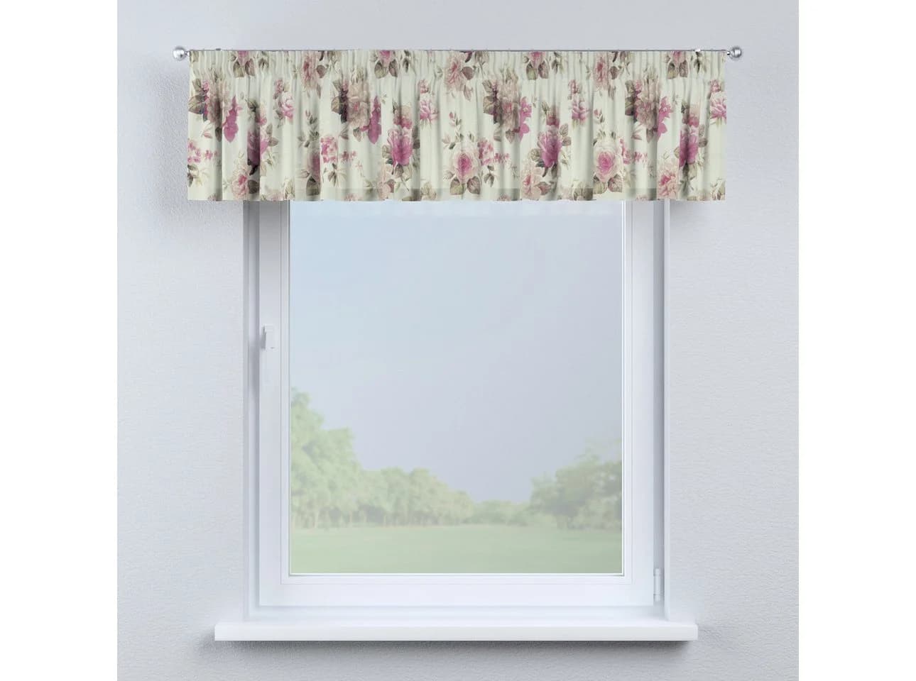 Dekoria Vorhang mit Kräuselband Beige/Rosa