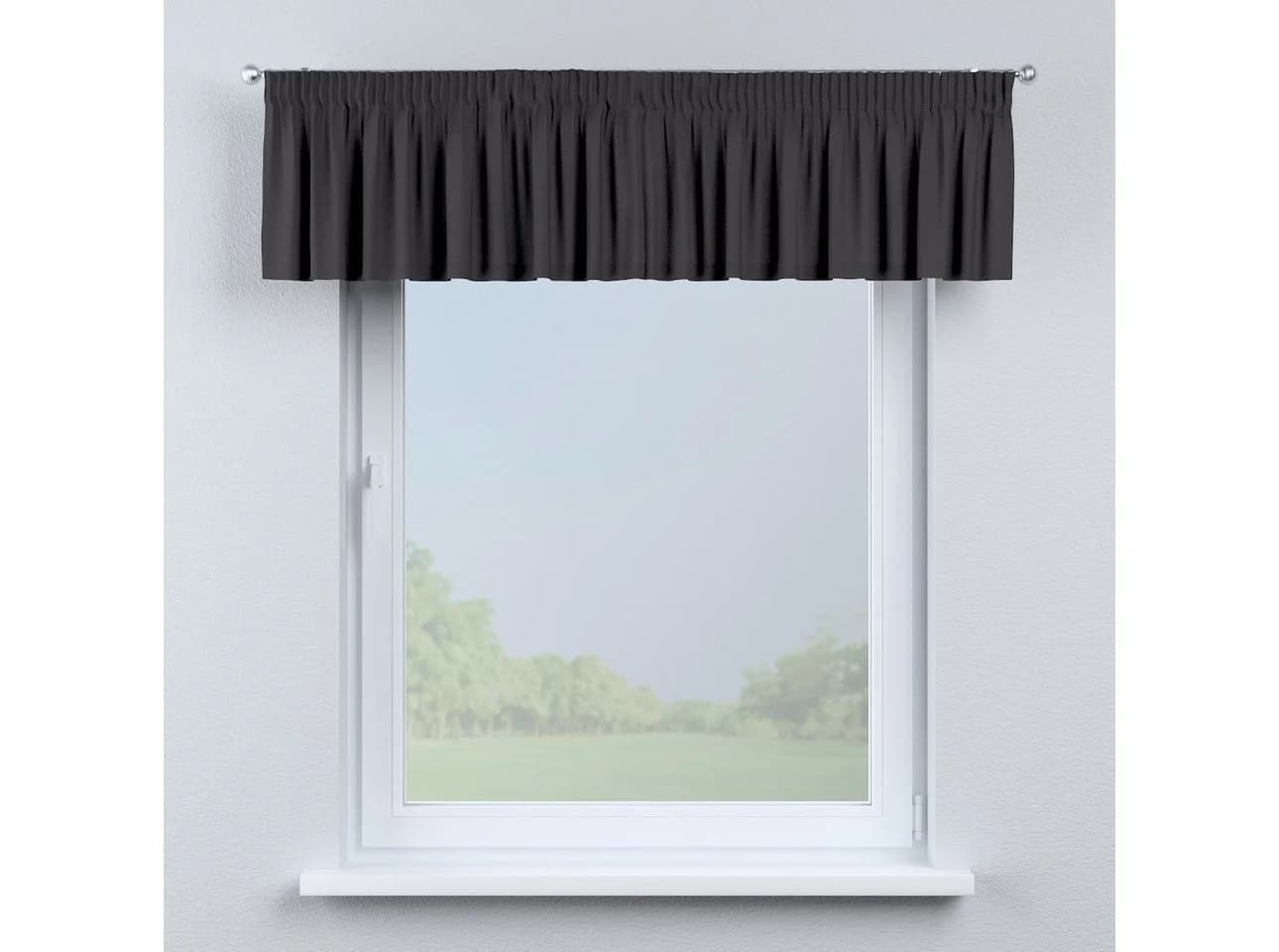 Dekoria Vorhang mit Kräuselband 130 x 40 cm Cotton Panama Grau
