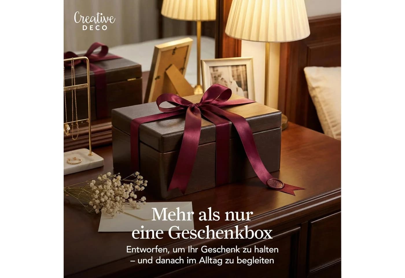 Creative Deco Holzkiste mit Deckel Groß Braun - Bild 4