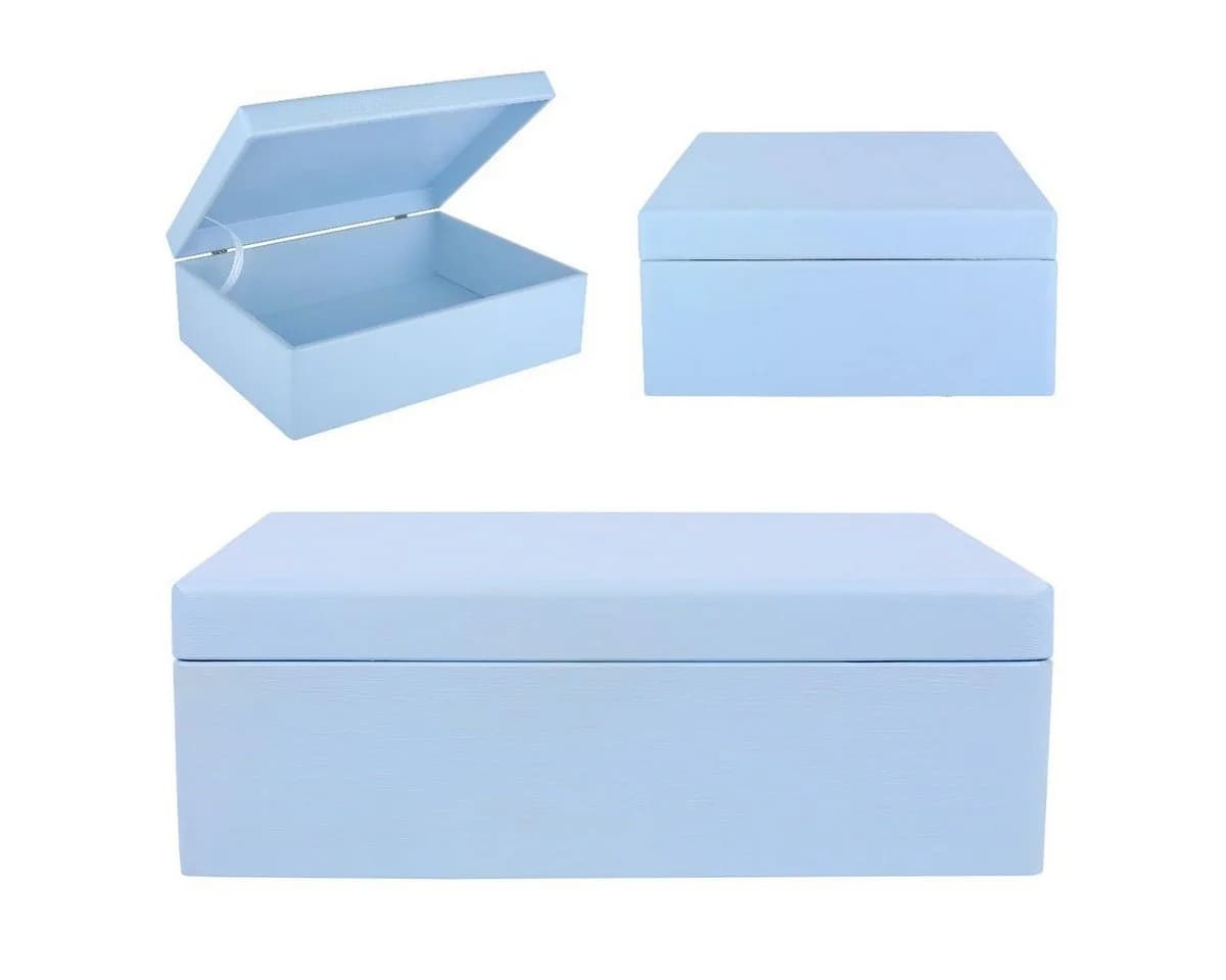 Creative Deco Holzkiste mit Deckel 40x30x14 cm Erinnerungsbox Baby - Bild 5