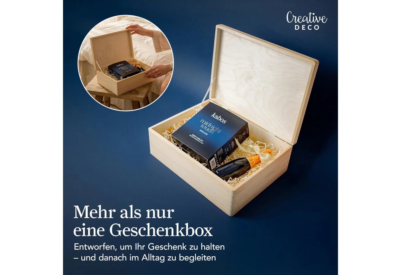 Creative Deco Unlackierte Holzkiste mit Deckel als Erinnerungsbox - Bild 4