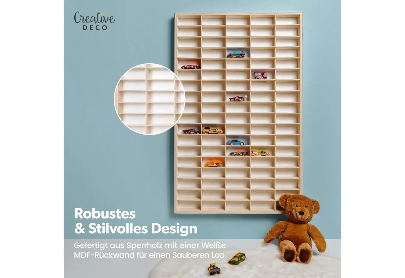 Creative Deco Schubladenbox Sammlervitrine Holz für 90 Autos - Bild 5