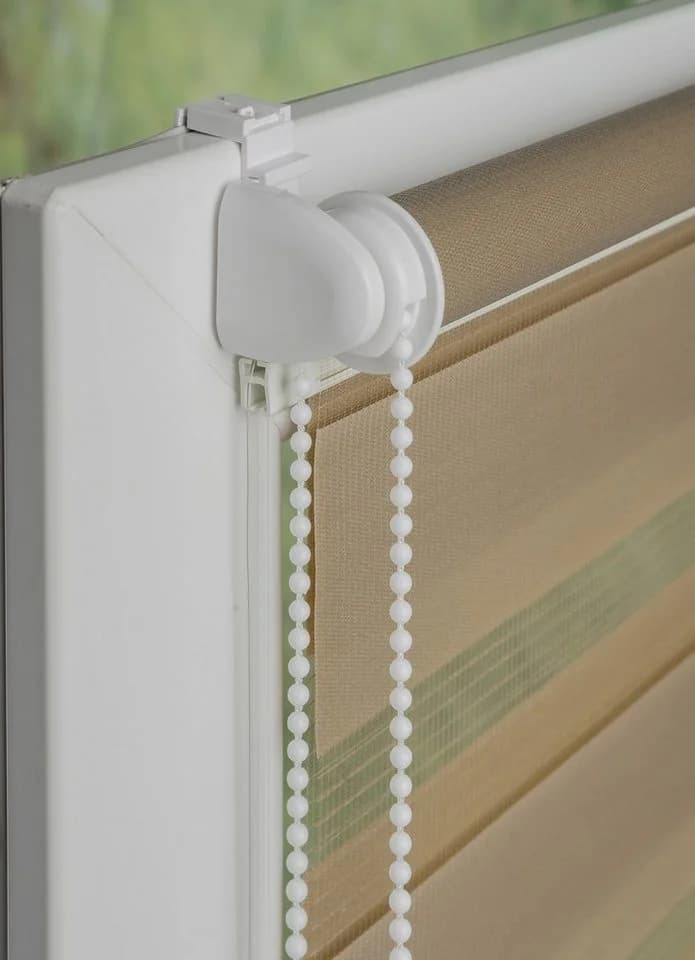 MDEKOR Doppelrollo Beige Stufenlos Verstellbar