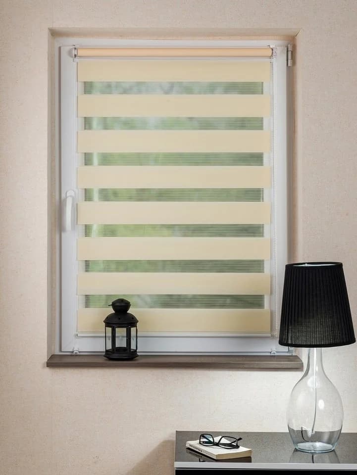 MDEKOR Doppelrollo Pflegeleicht Creme Stufenlos Verstellbar - Bild 2