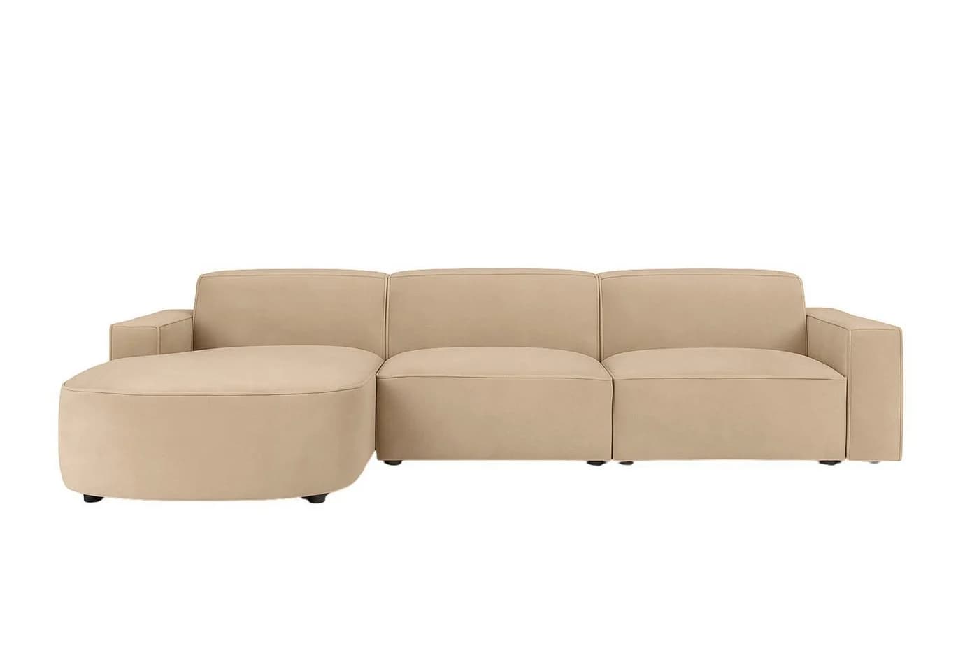 Kaiser Möbel Ecksofa Cursal Round Beige Modernes Modulares L-Sofa