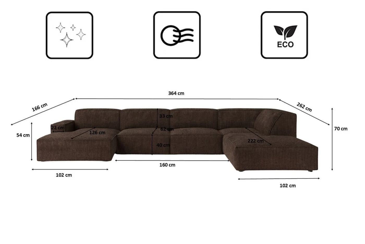 Kaiser Möbel Ecksofa Cursal V Braun Modulares Design - Bild 3