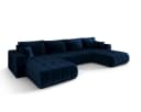 Kaiser Möbel Ecksofa U-Form MILO U PREMIUM Blau Velours Schlaffunktion Bild 1