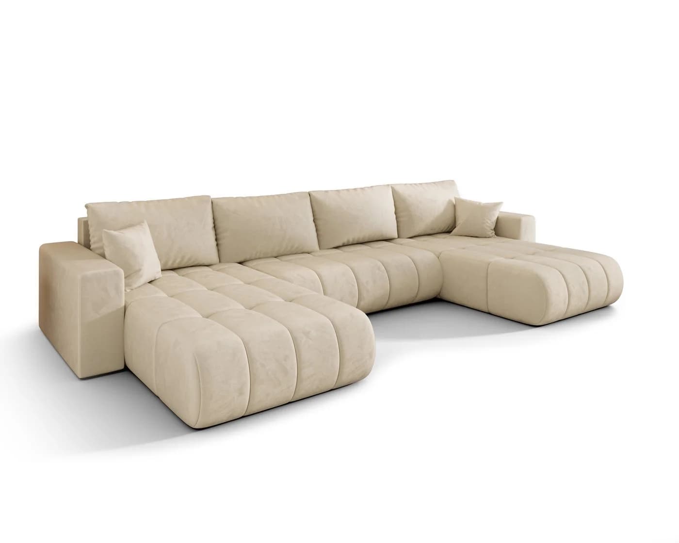 Kaiser Möbel Ecksofa U-Form MILO U PREMIUM mit Schlaffunktion und Bettkasten