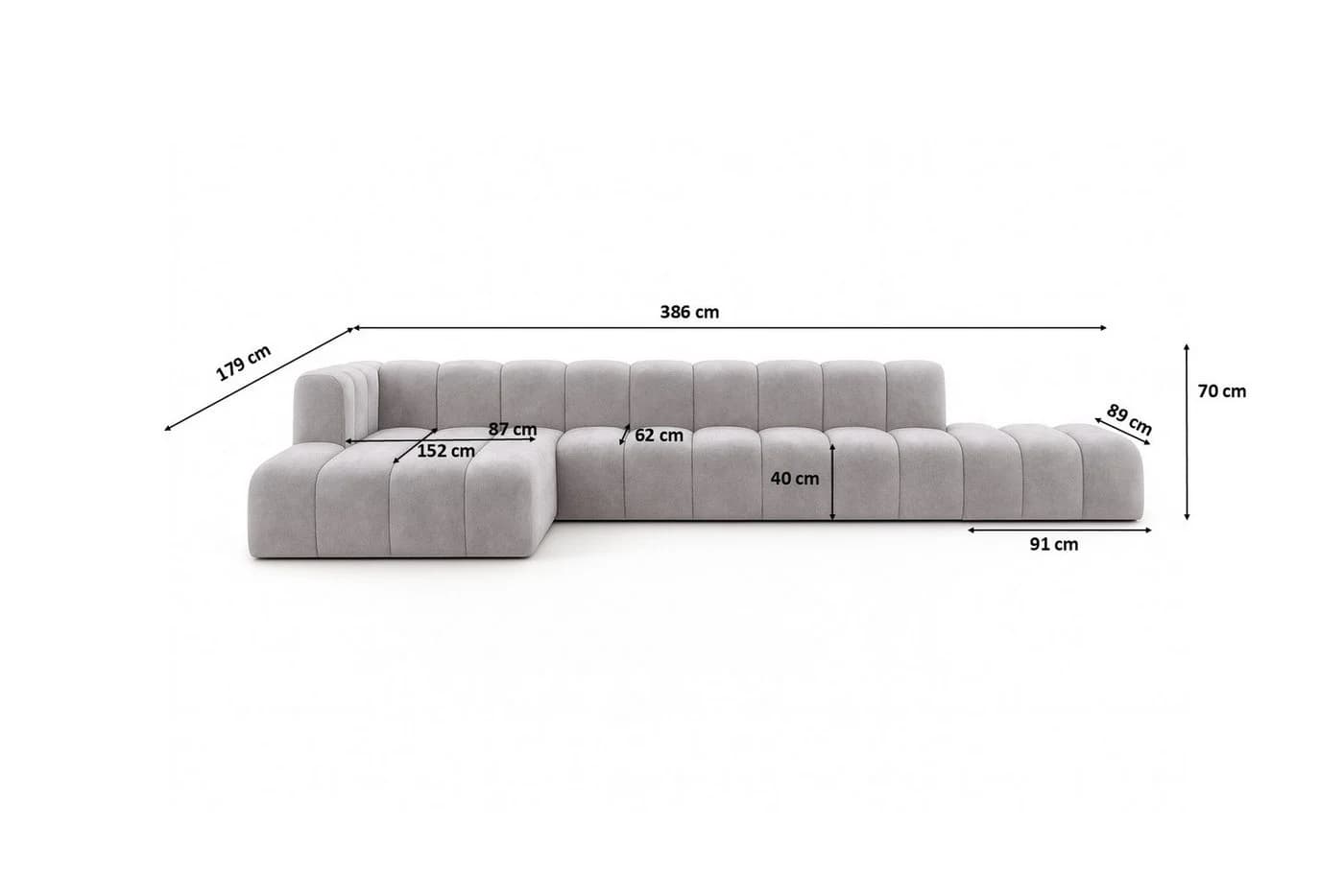 Kaiser Möbel Ecksofa GRAND L mit Hocker, Modulares L-Ecksofa, Premium-Velours Salvador - Bild 5