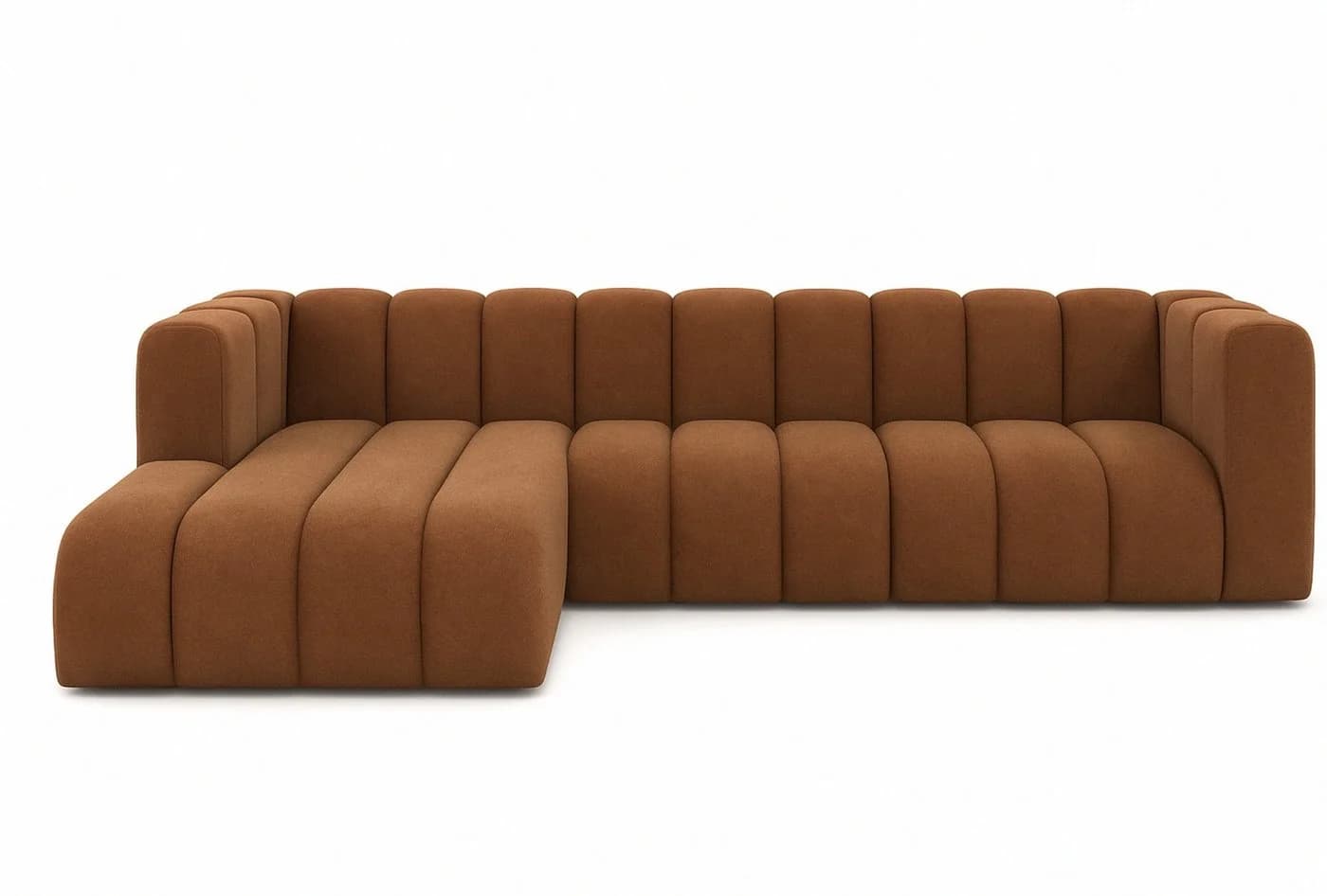 Kaiser Möbel Ecksofa Salvador Grand L 318 cm Modern Samt Braun