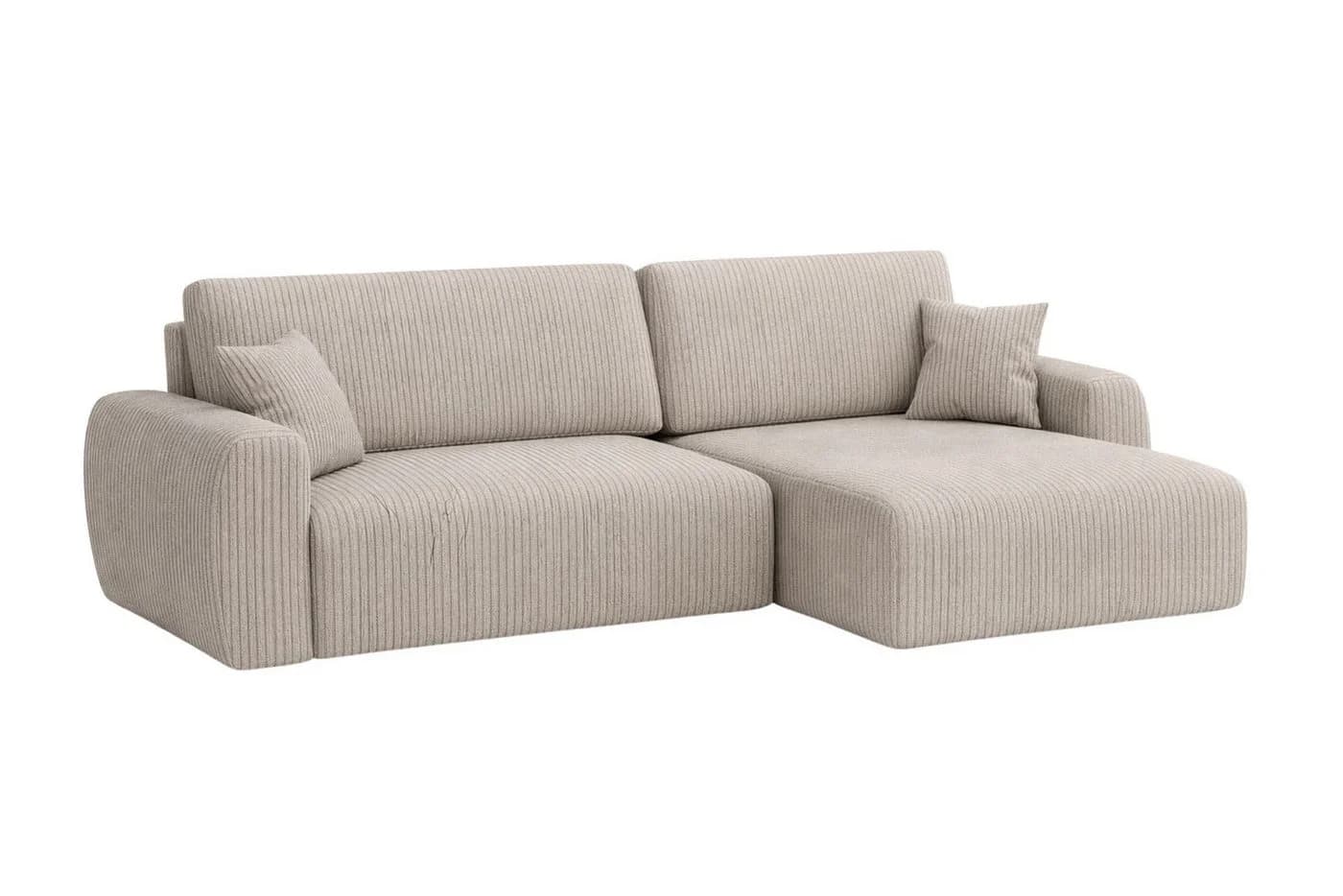 Kaiser Möbel Ecksofa mit Schlaffunktion und Bettkasten Ariel L Cord-Sofa aus Stoff Poso - Bild 3
